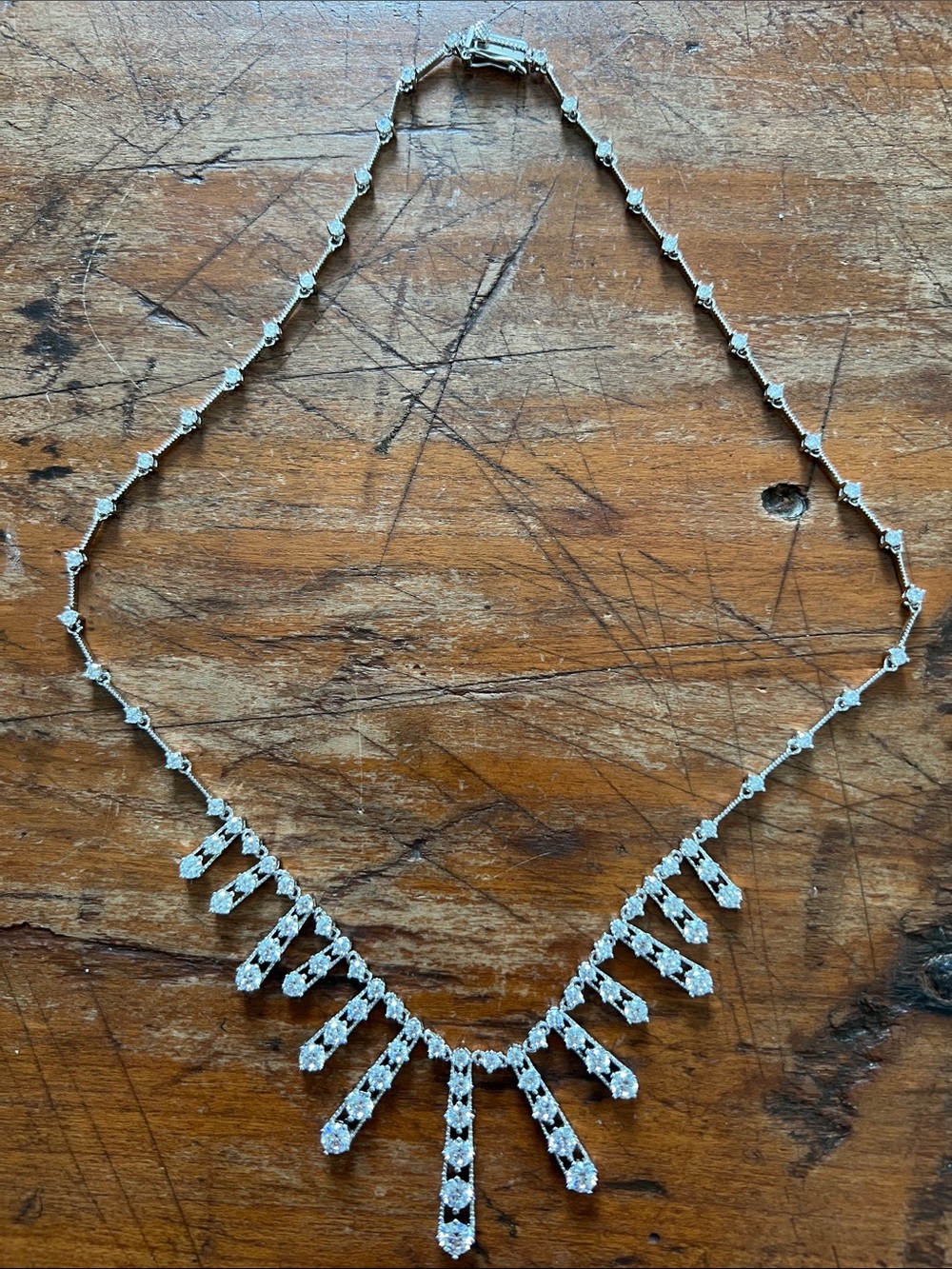 Dazzling 925 Sterling Silver Cubic Zirconia 18” Necklace
